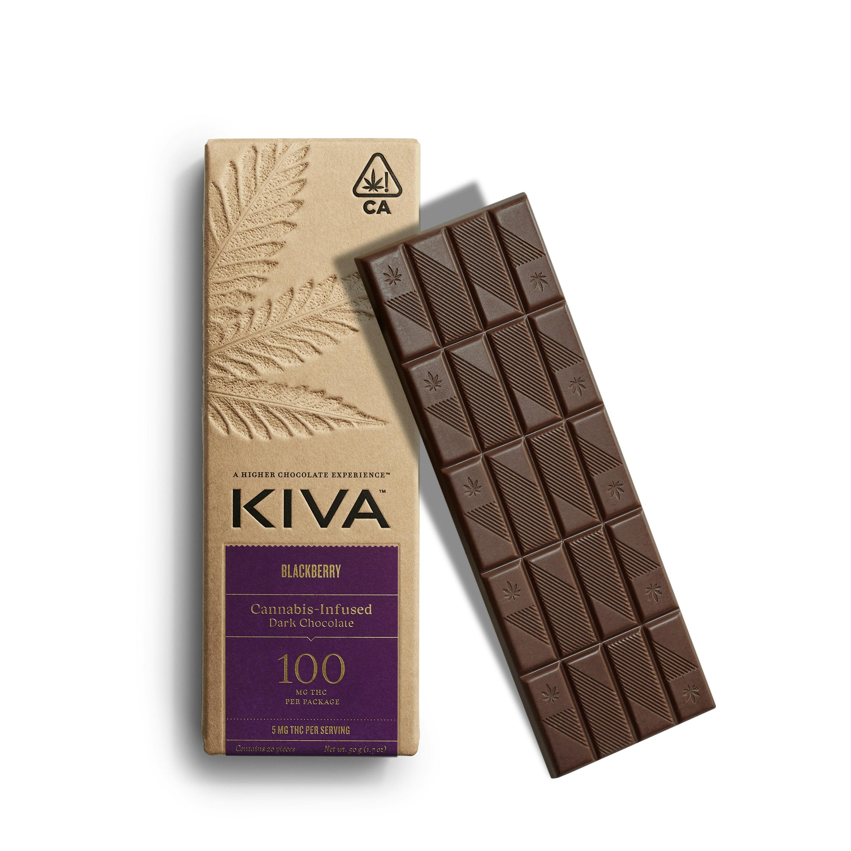 Blackberry Dark Chocolate Bar (Kiva Confections)