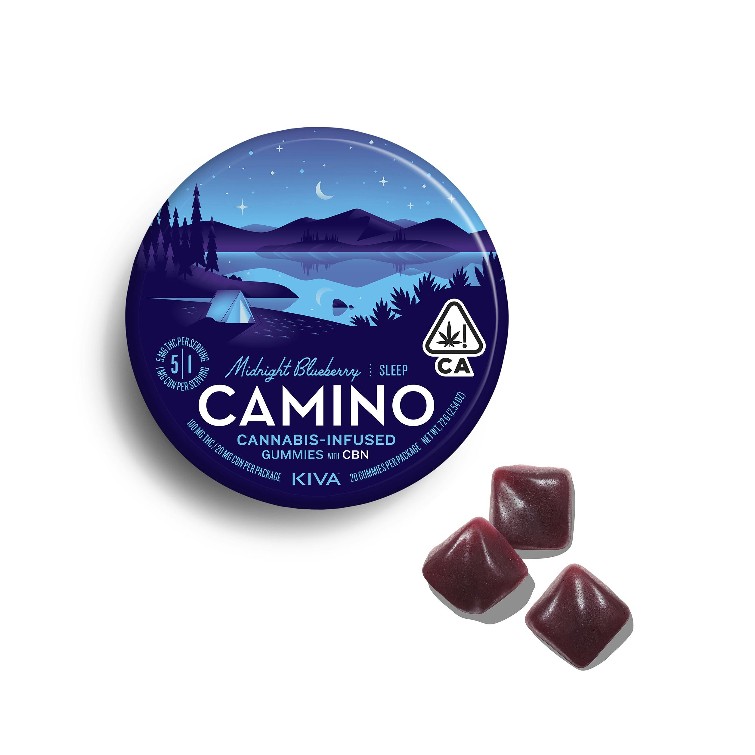 Camino Midnight Blueberry 'Sleep' CBN Gummies (Kiva Confections)