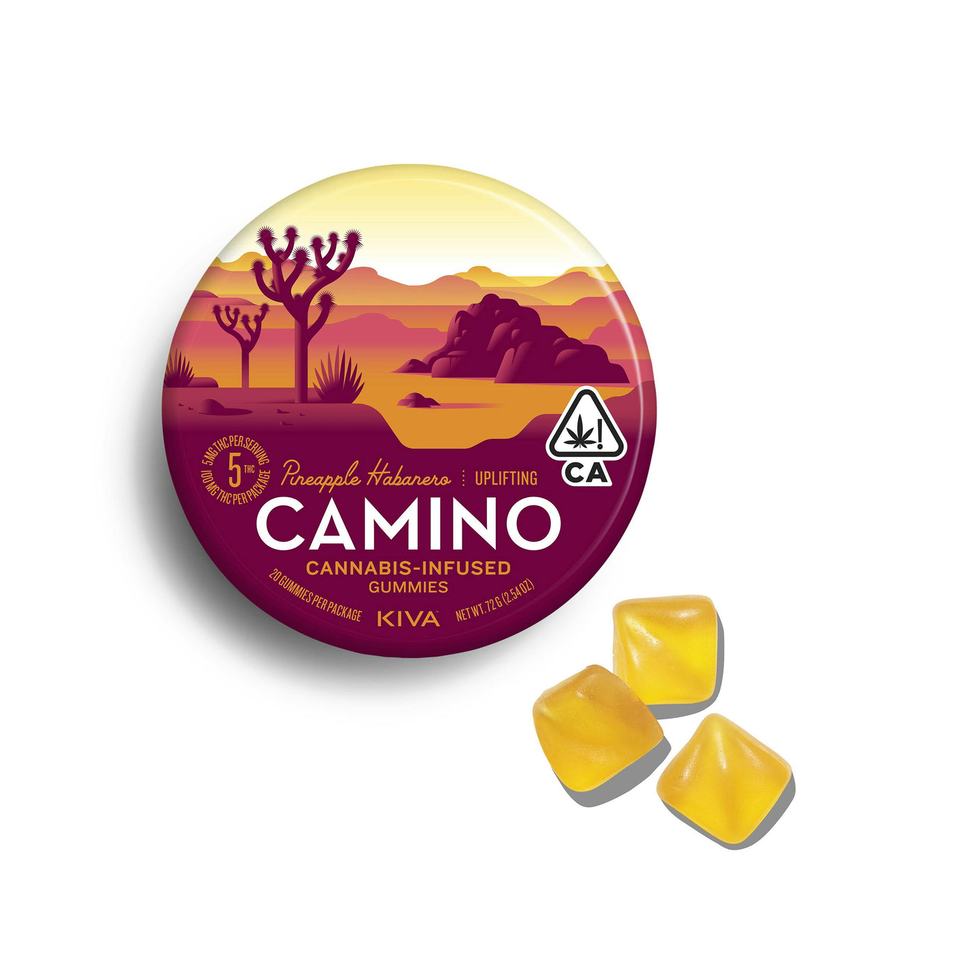 Camino Pineapple Habanero "Uplifting" Gummies (Kiva Confections)