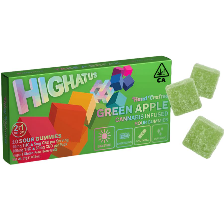 Green Apple 2:1 THC / CBD Sour Gummy (Highatus)