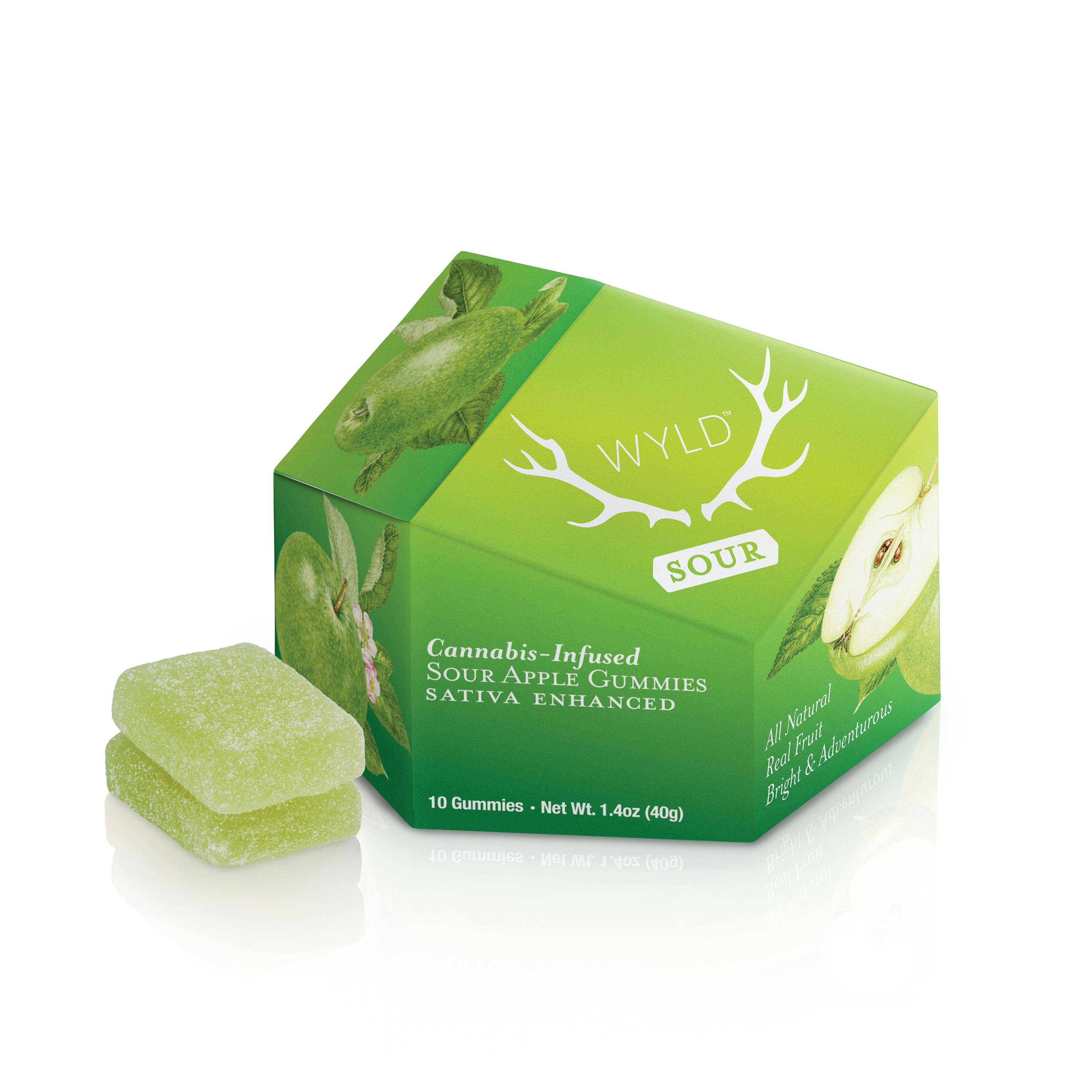 Sour Apple Sativa Enhanced Gummies (WYLD)