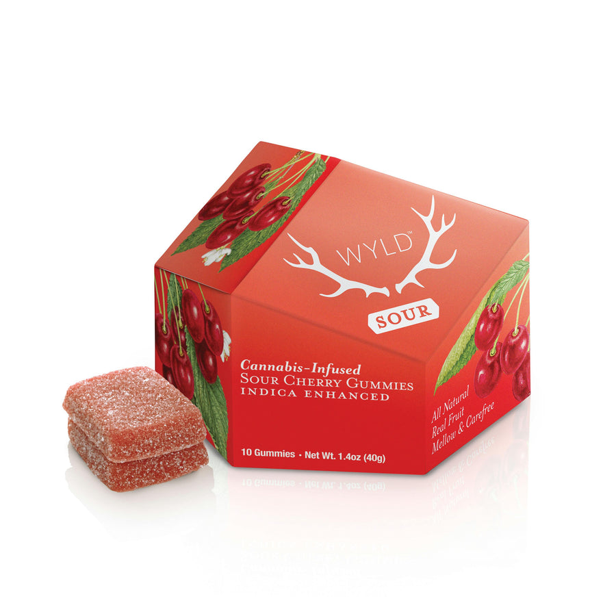Sour Cherry Indica Enhanced Gummies 100mg (WYLD)