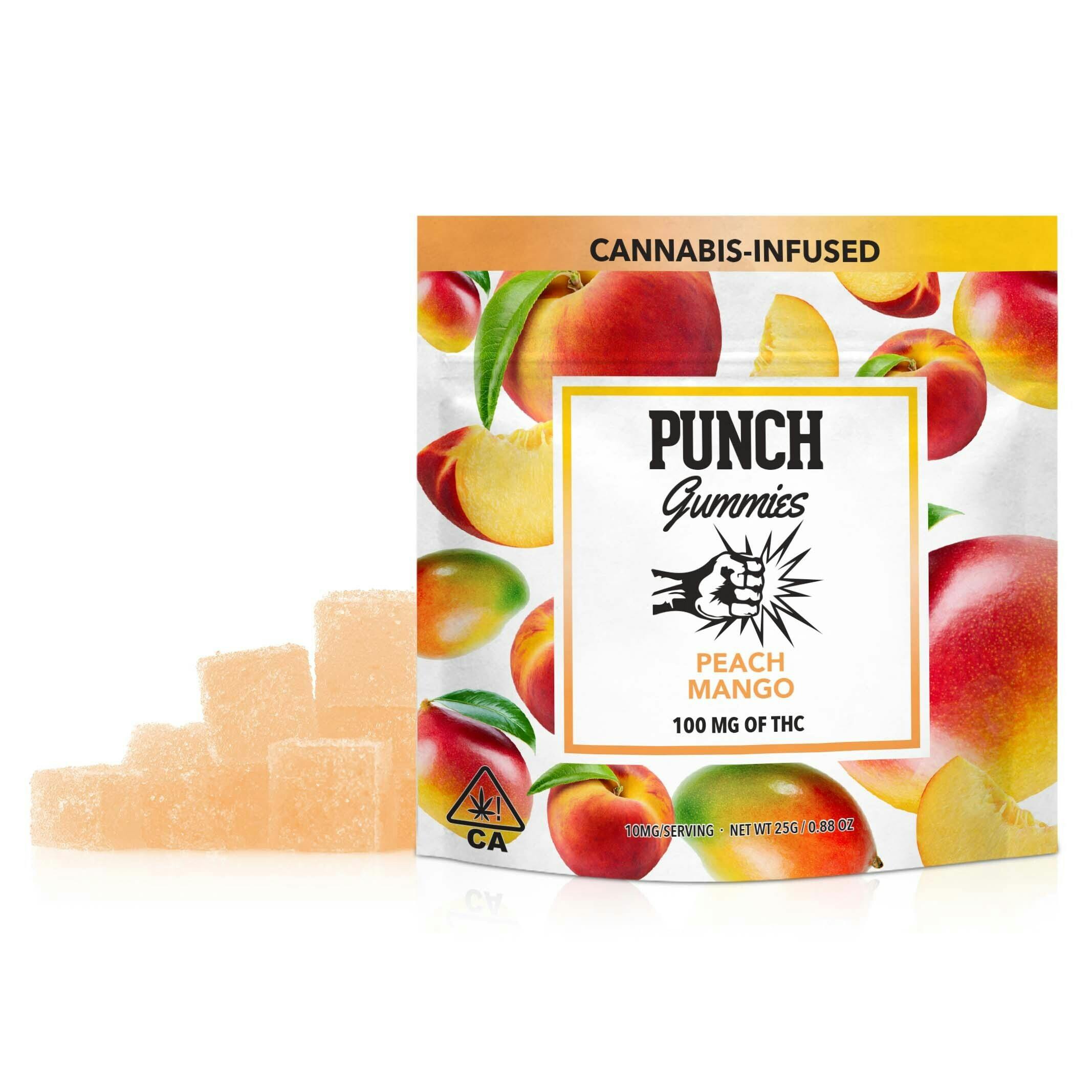 Peach Mango Gummies 100mg (Punch Edibles & Extracts)