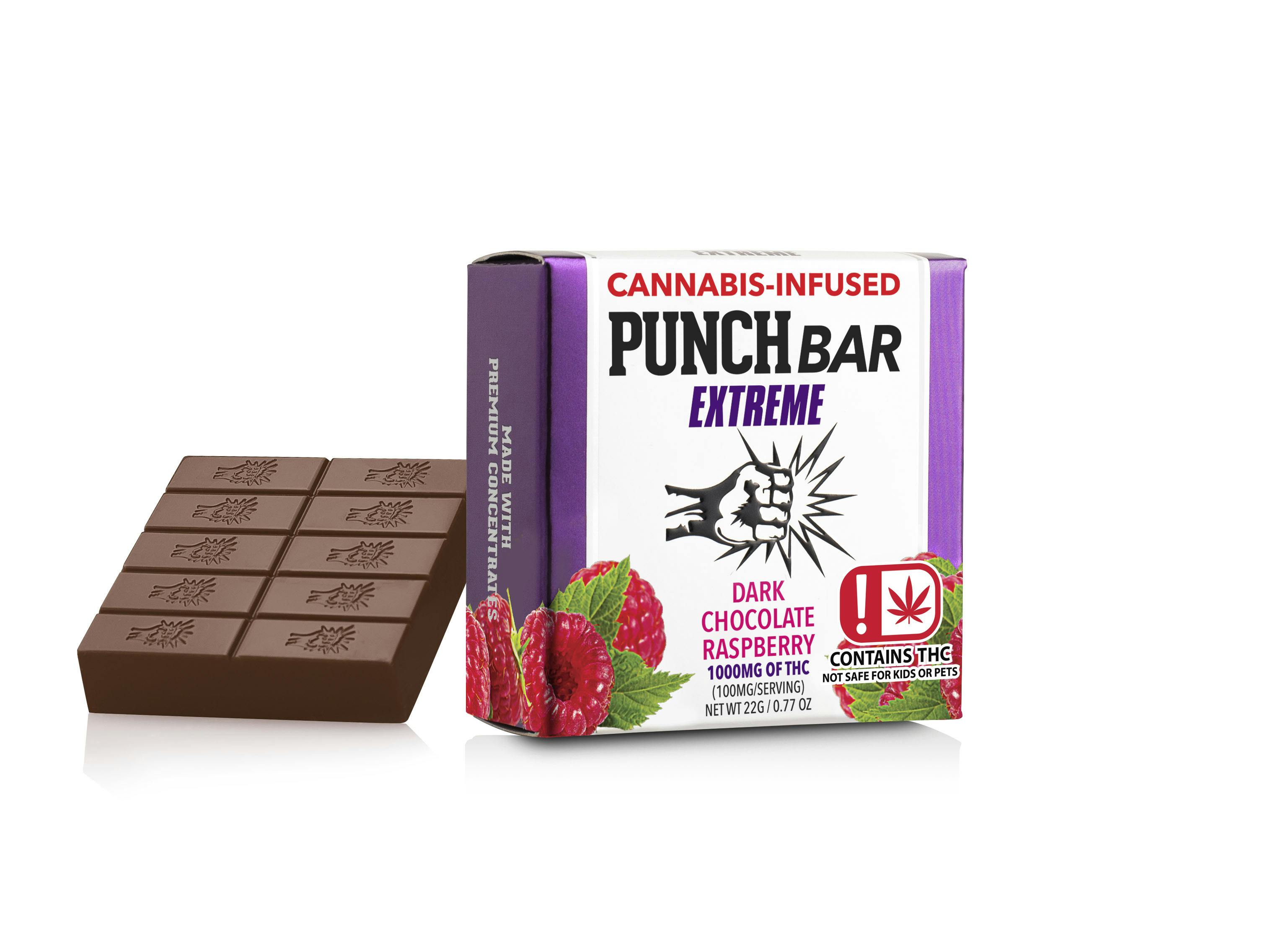 Dark Chocolate Raspberry PunchBar 1000mg THC (Punch Edibles & Extracts)