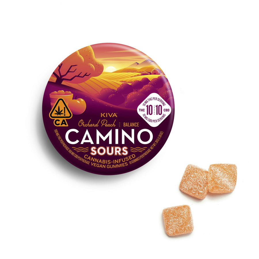 Camino Orchard Peach Sours "Balance" 10:10 CBD Gummies (Kiva Confections)