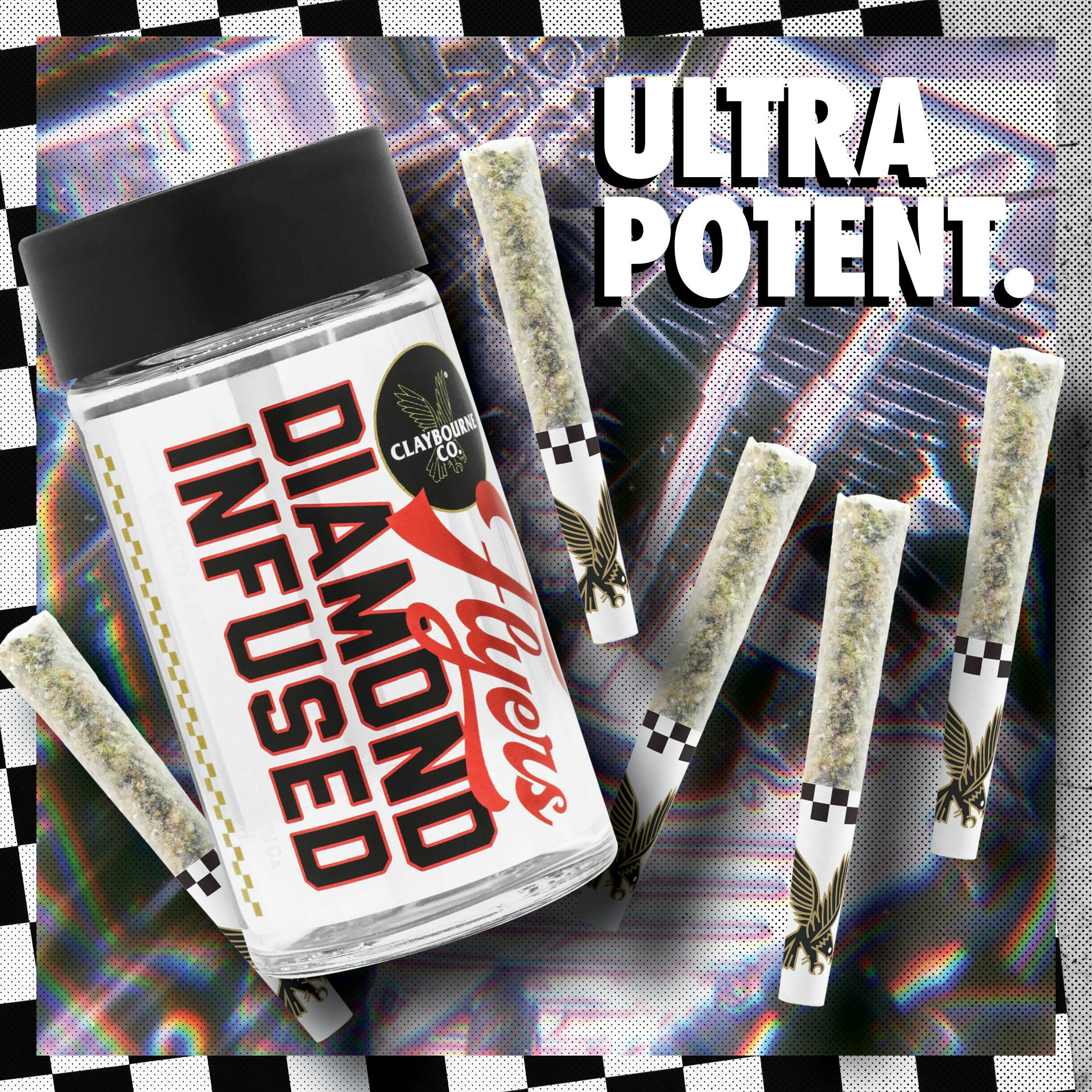 Cherry Hearts Diamond Infused Flyers Pre-Rolls 5pk 2.5g (Claybourne Co.)