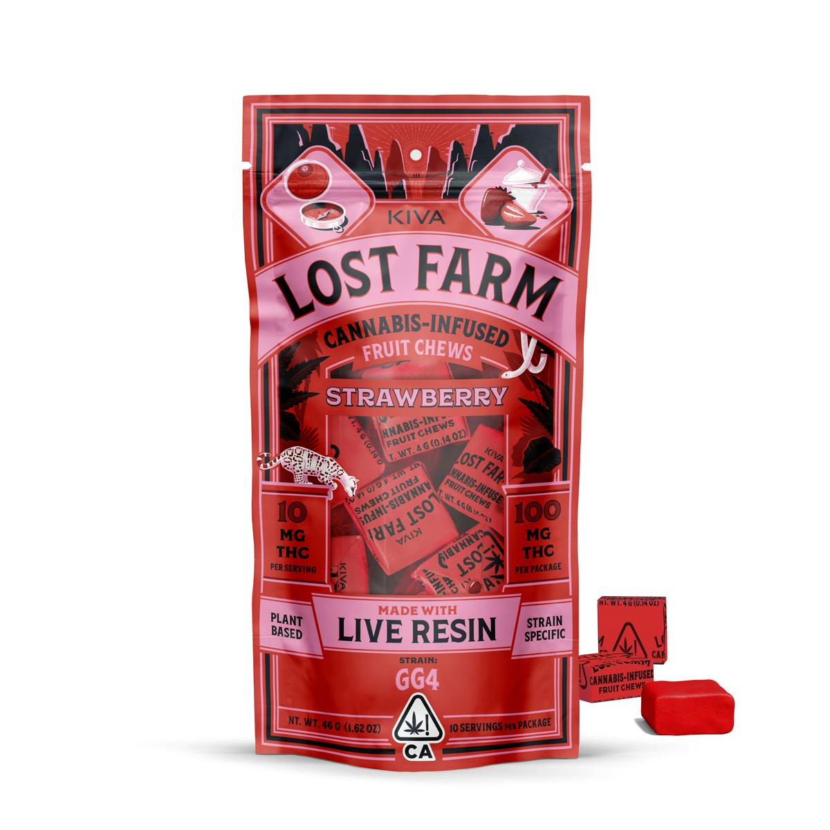 Strawberry "GG4" Chew Lost Farm (Kiva Confections)