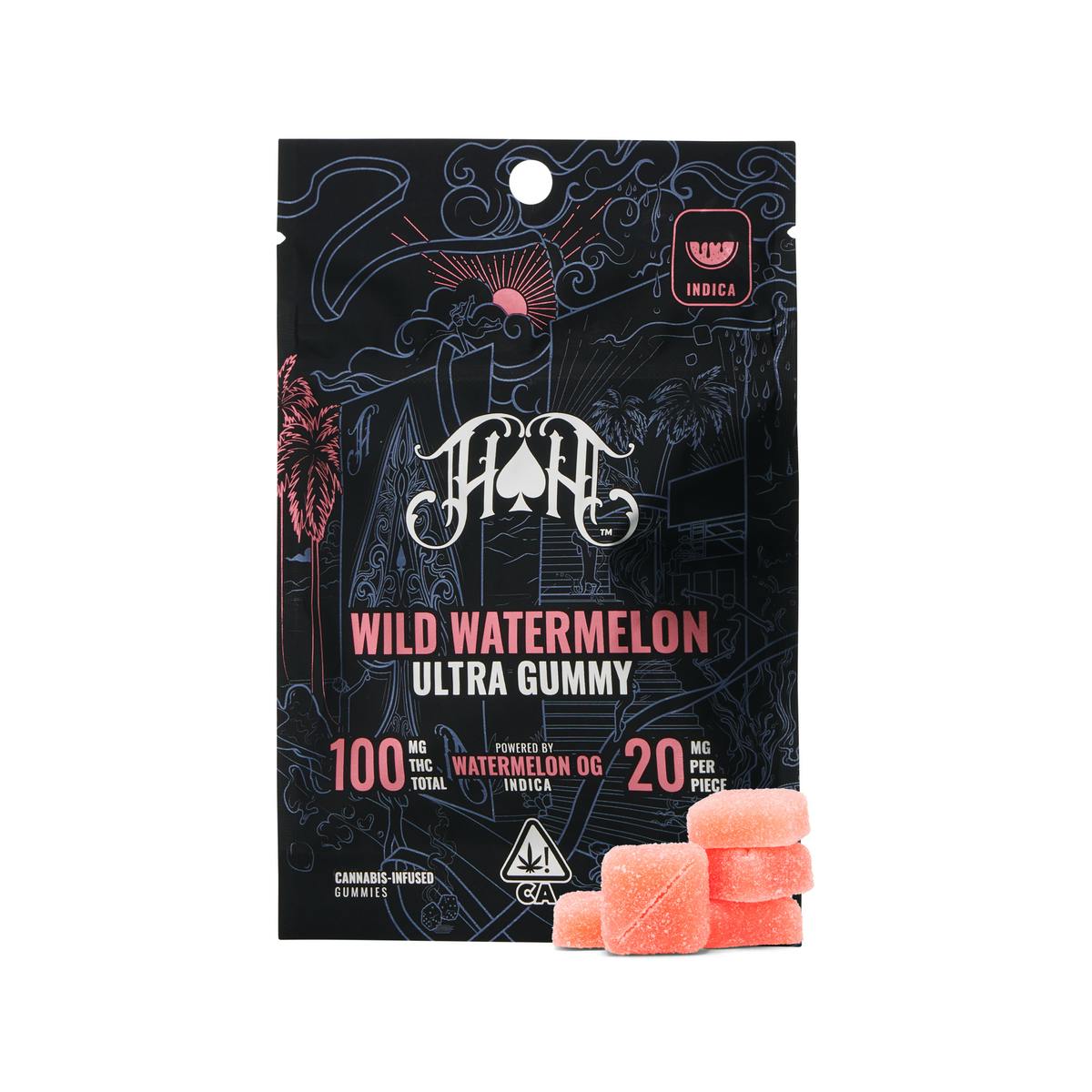 Wild Watermelon: Indica Ultra Pure Gummies 10pk (HEAVY HITTERS)