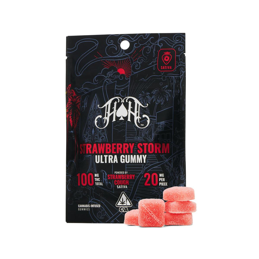 Strawberry Storm: Sativa Ultra-Pure Gummies 5pk 100mg THC (Heavy Hitters)