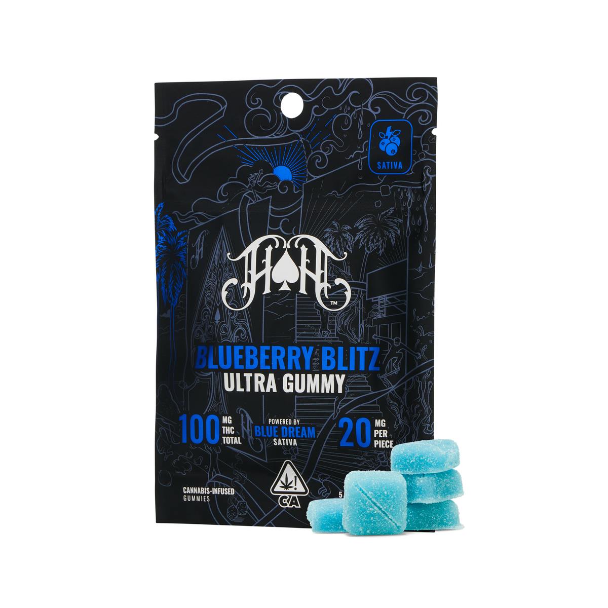 Blueberry Blitz: Sativa Ultra-Pure Gummies 5pk (Heavy Hitters)