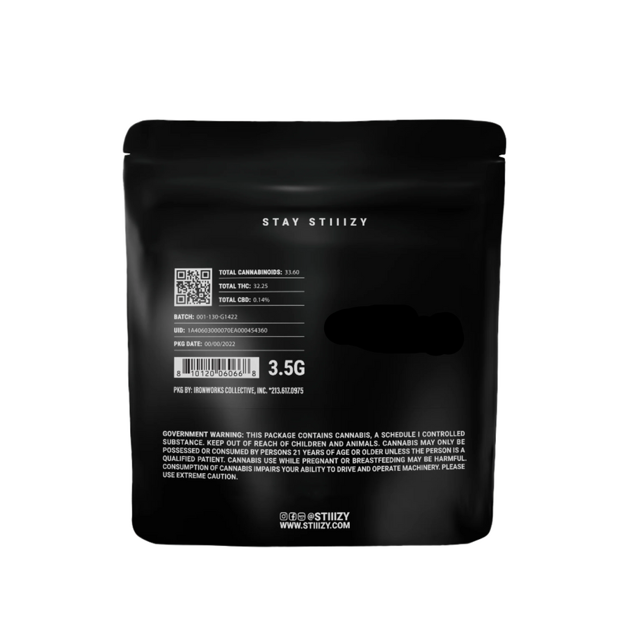 Black Cherry Gelato Black Label Mylar 3.5g (STIIIZY)