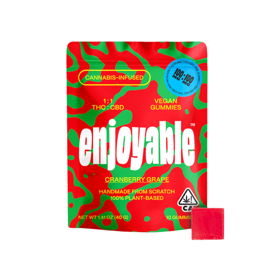 Cranberry Grape Vegan Gummies 1:1 THC:CBD (Enjoyable)