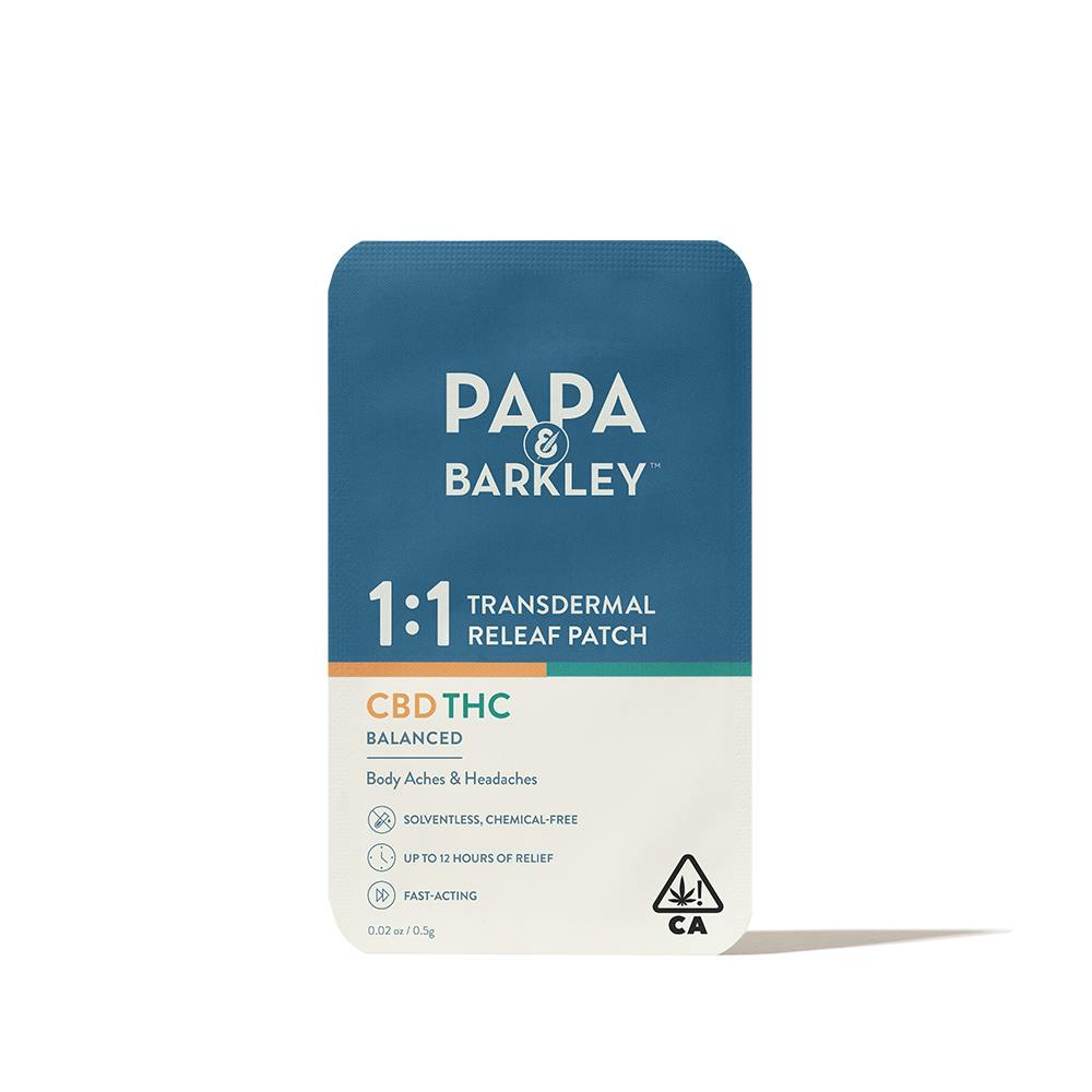 Releaf Patch 1:1 CBD:THC 30mg (Papa & Barkley)