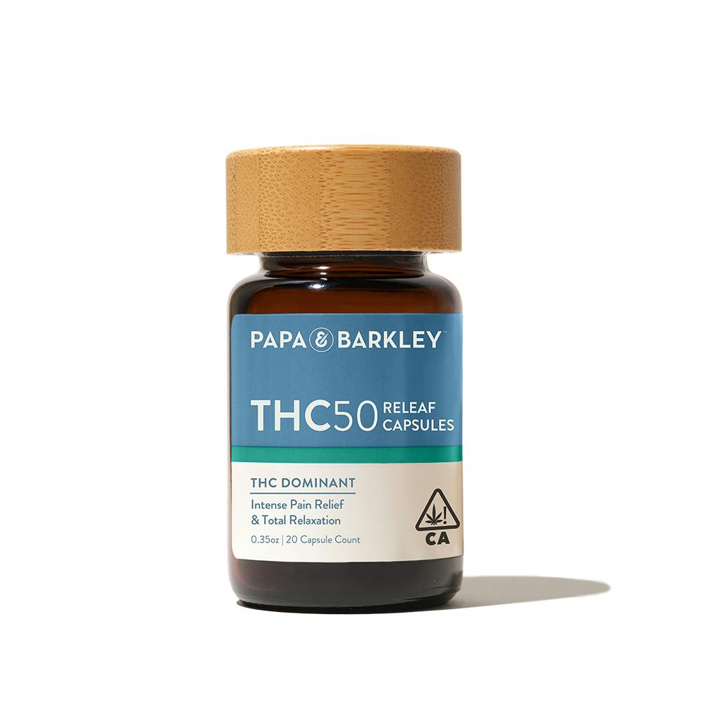 THC50 Releaf Capsules, 20ct (Papa & Barkley)