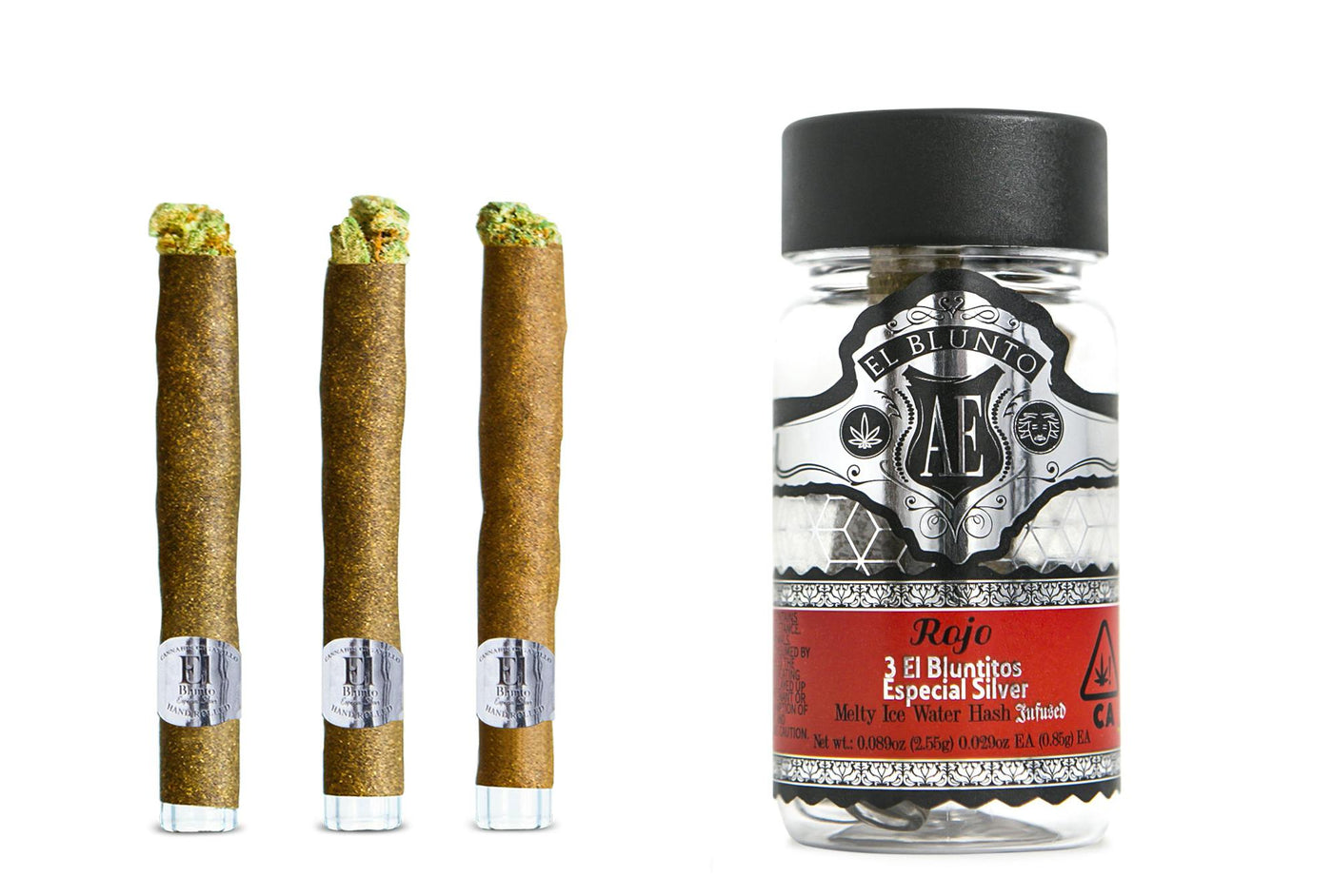 Rojo  El Bluntito Silver Hash Infused 3pk (El Blunto by Albert Einstone's)