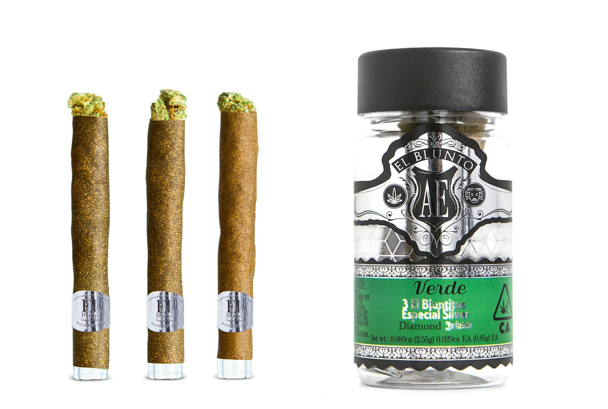 Verde El Bluntito Silver Diamond Infused 3pk (El Blunto by Albert Einstone's)