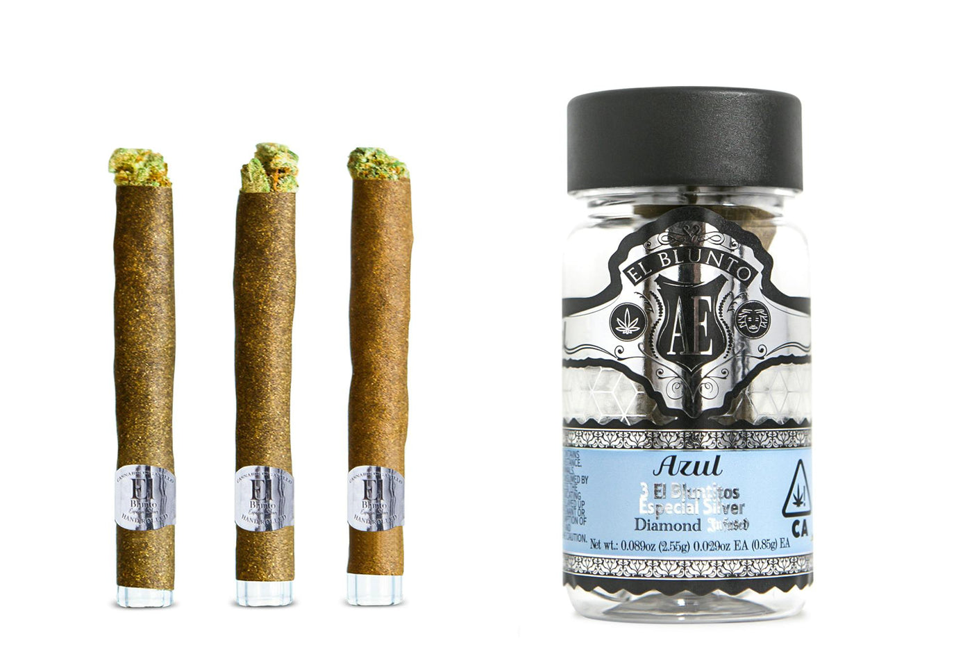 Azul El Bluntito Silver Diamond Infused 3pk 2.55g (El Blunto by Albert Einstone's)