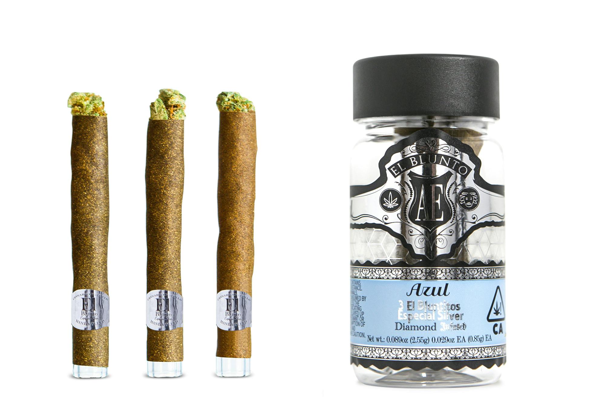 Azul El Bluntito Silver Diamond Infused 3pk 2.55g (El Blunto by Albert Einstone's)