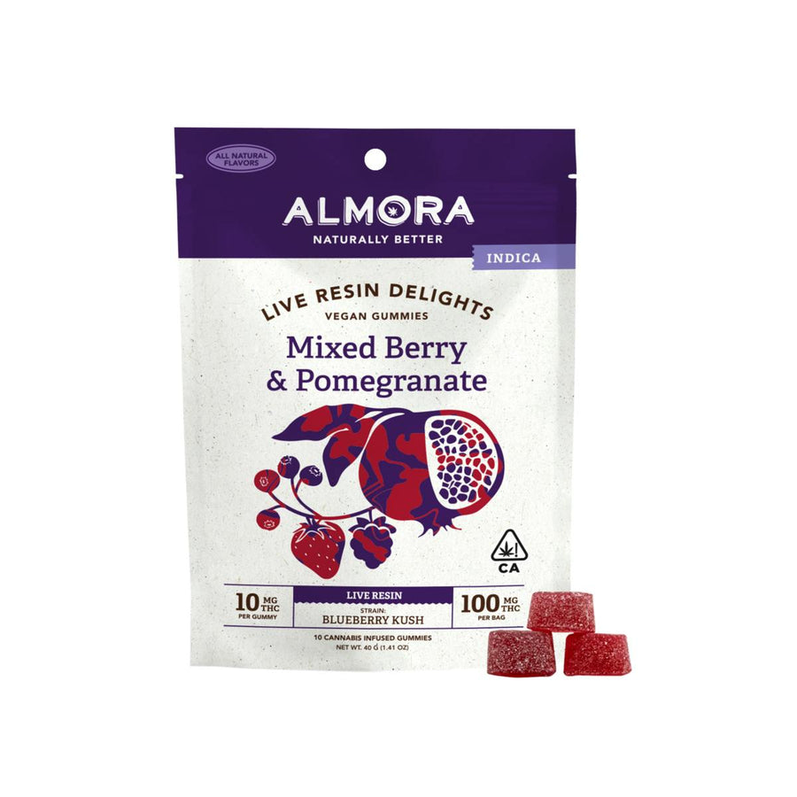 Mixed Berry & Pomegranate Live Resin Gummies 100mg (Almora)