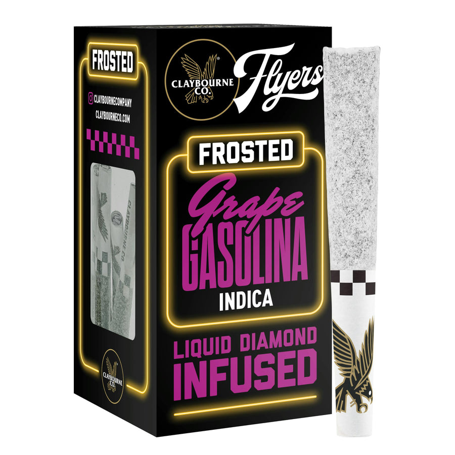Grape Gasolina Diamond Frosted Infused Flyers Pre-Rolls 5pk 2.5g (Claybourne Co.)