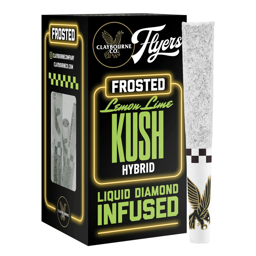 Lemon Lime Kush Diamond Frosted Infused Flyers Pre-Rolls 5pk 2.5g (Claybourne Co.)