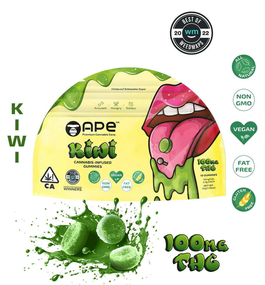 Kiwi 100MG THC Gummies (APE Premium Cannabis Corp)