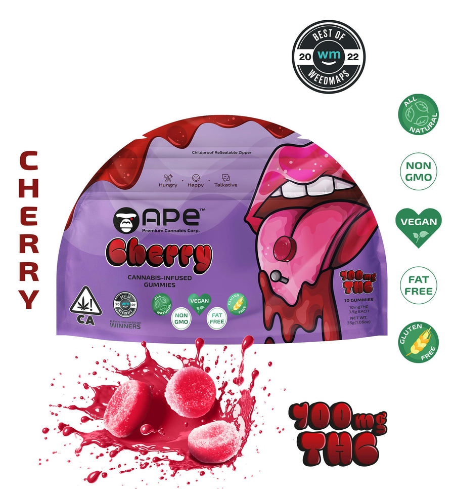 Cherry 100MG THC Gummies (APE Premium Cannabis Corp)
