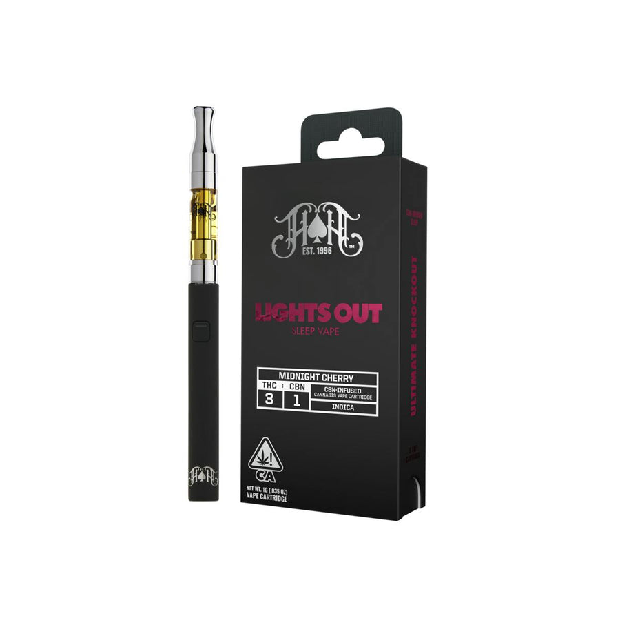 Midnight Cherry Lights Out CBN Sleep Vape Cartridge 1G (Heavy Hitters)