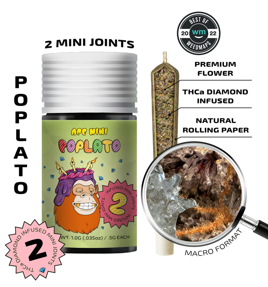 Poplato 2 original mini joints 1g (APE Premium Cannabis Corp)
