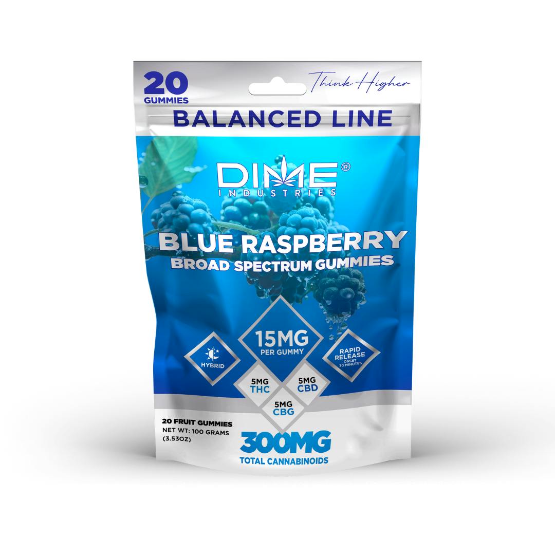 Blue Raspberry Balanced Line "Afternoon" CBG Gummies  (DIME INDUSTRIES)