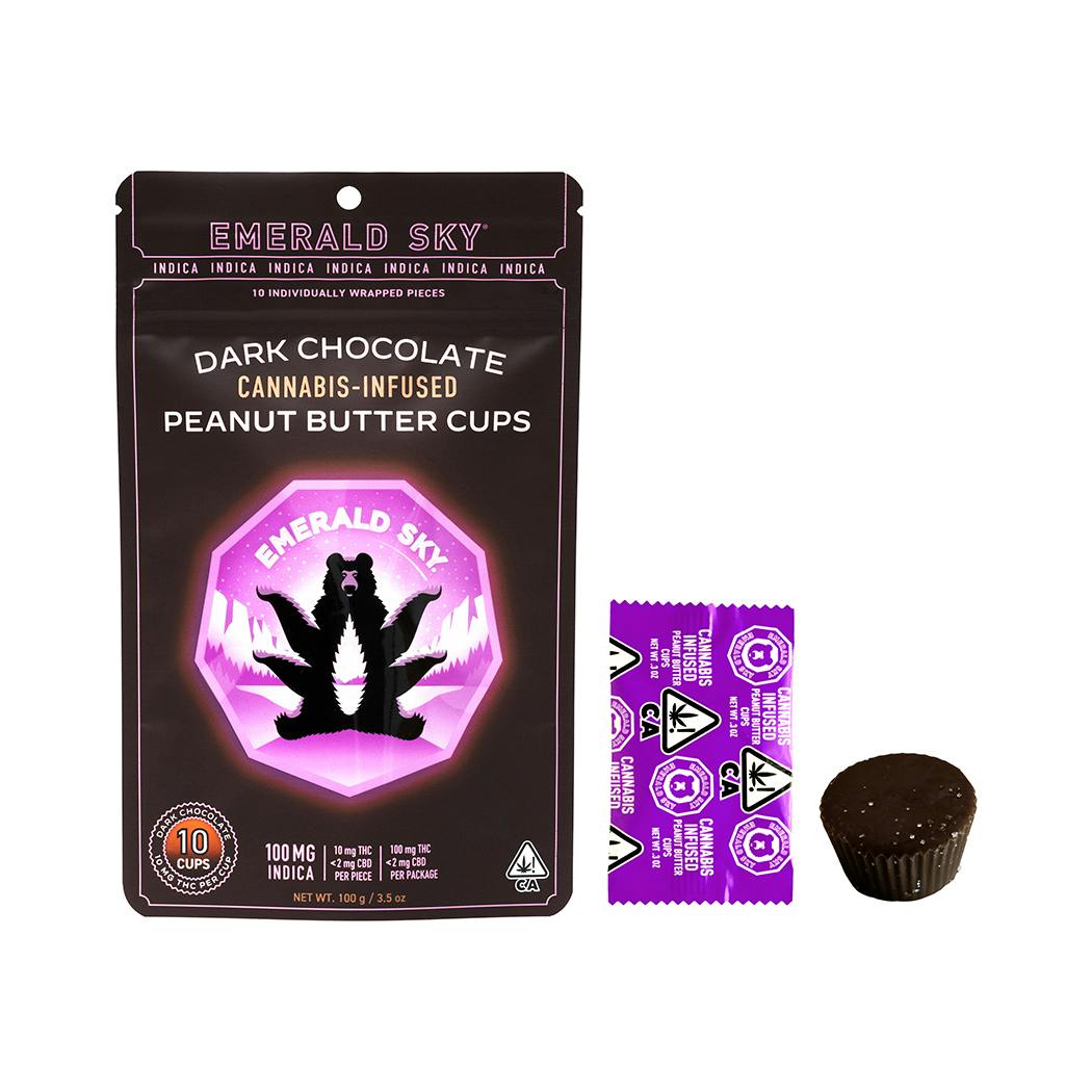Indica Dark Chocolate Peanut Butter Cups 10pk (Emerald Sky)