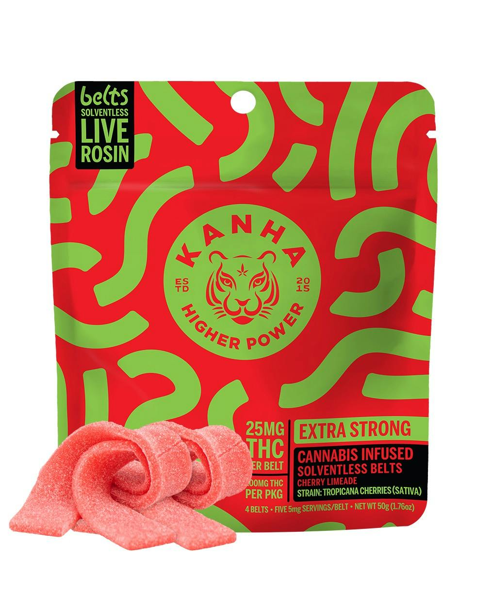 Cherry Limeade Live Rosin Belts 100mg THC 4pk (KANHA)