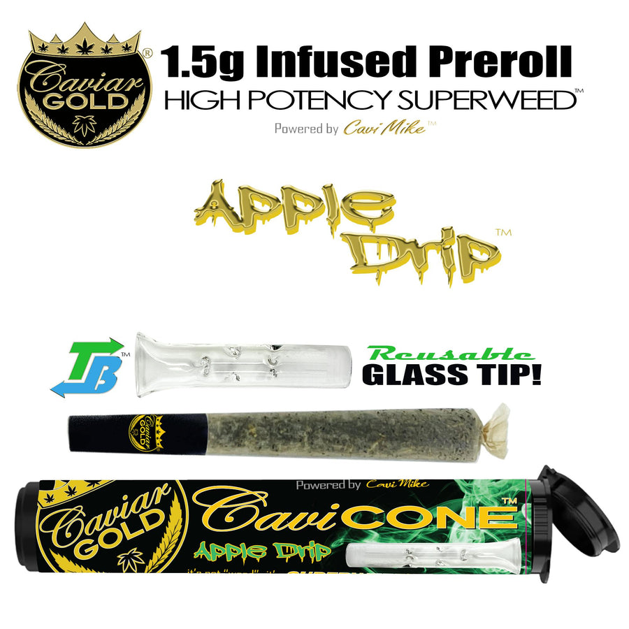 Apple Drip Cavi Cone Infused Pre-Roll 1.5g (Caviar Gold)