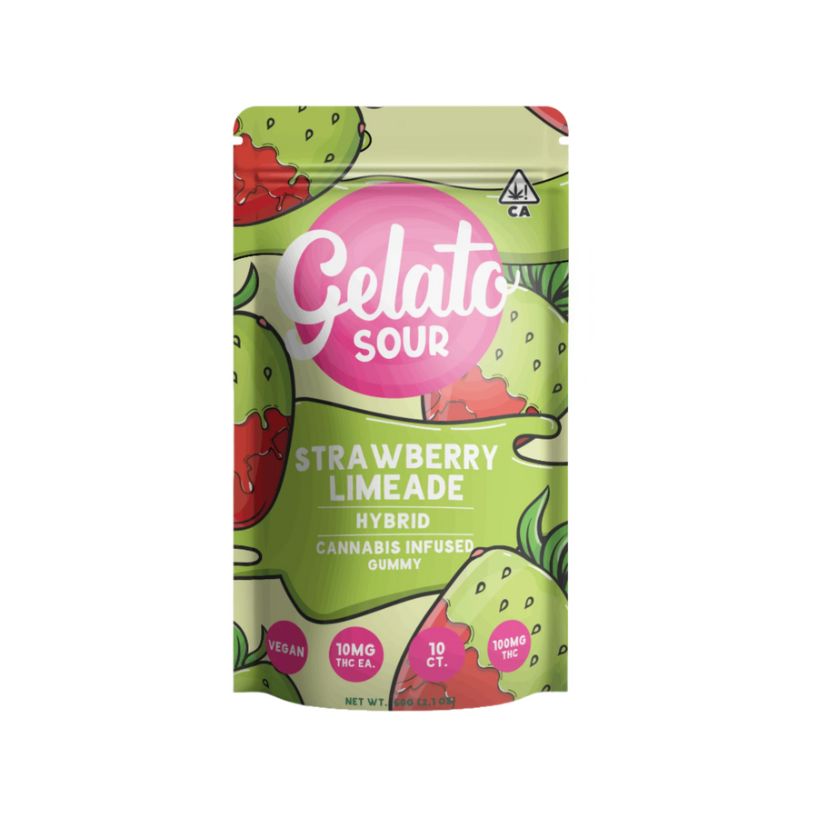 Sour Strawberry Limeade Gummies 100mg (Gelato)