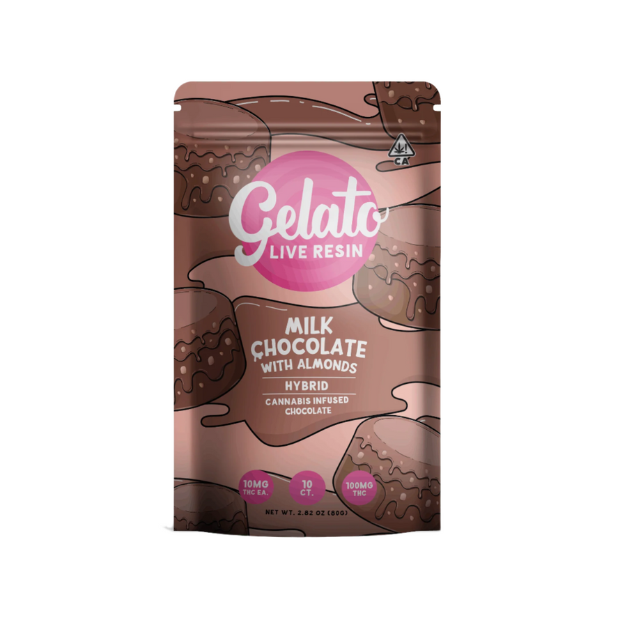 Milk Chocolate with Almonds Chocolate Bar 100mg (Gelato)