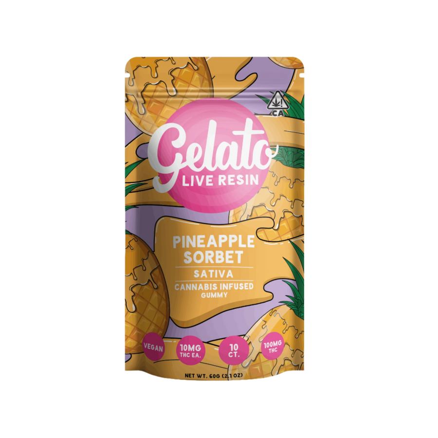 Pineapple Sorbet Live Resin Gummies 100mg (Gelato)