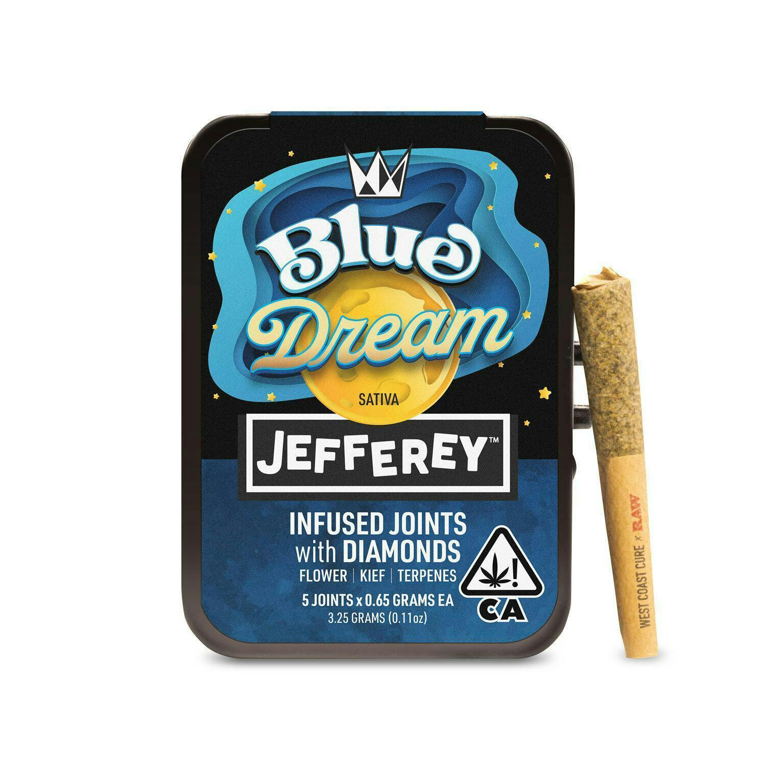 Blue Dream - Jefferey Infused Joint .65g 5 Pack (West Coast Cure)