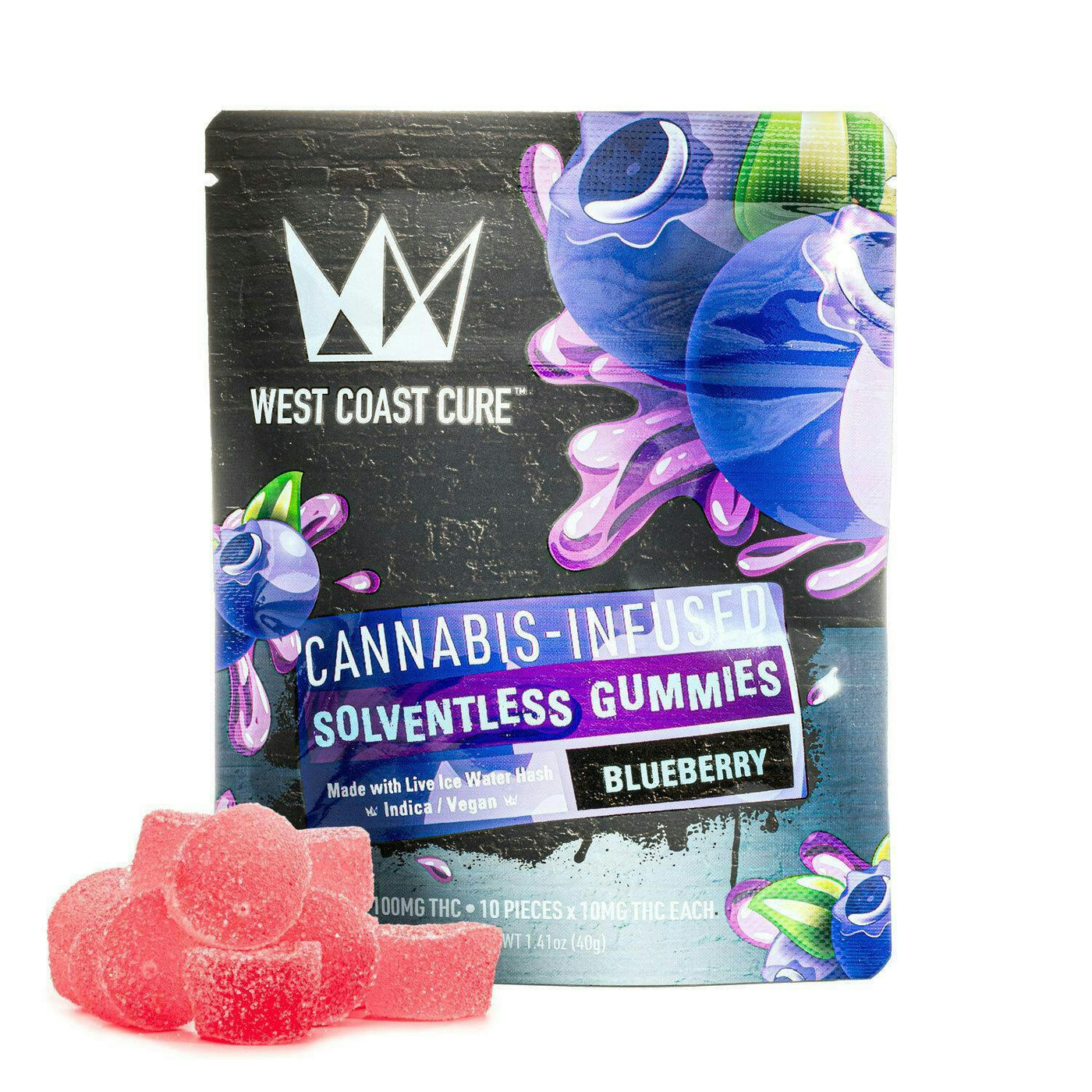 Blueberry Solventless Gummies 10pk (West Coast Cure)