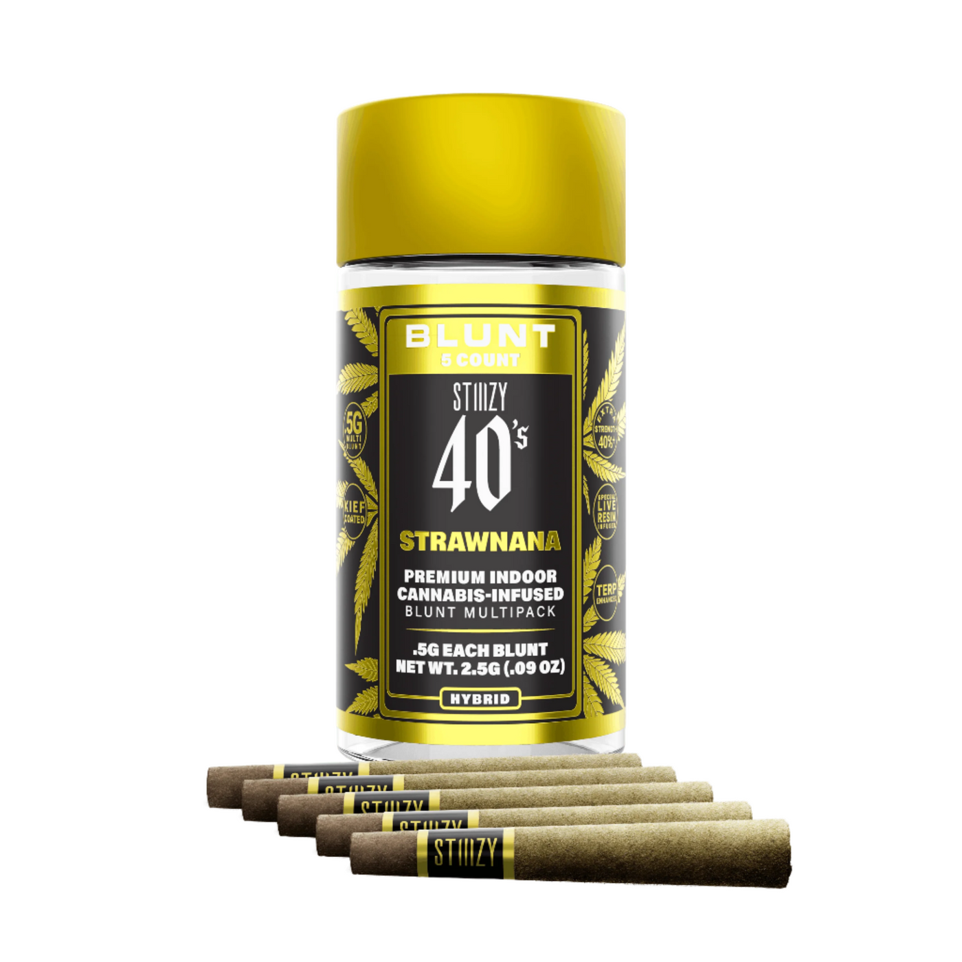 STRAWNANA - .5G 40's Infused Mini Blunt 5 Pack (STIIIZY)
