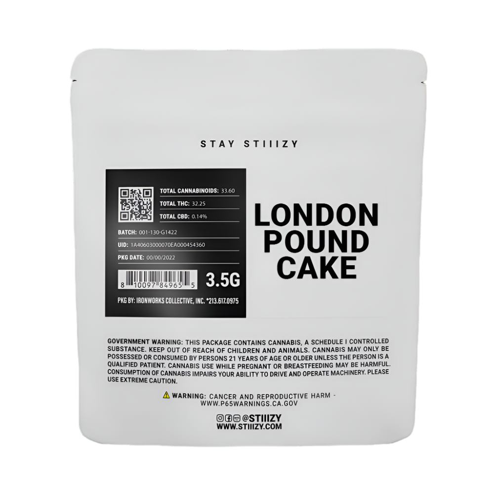 London Pound Cake White Label Mylar 3.5g (STIIIZY)