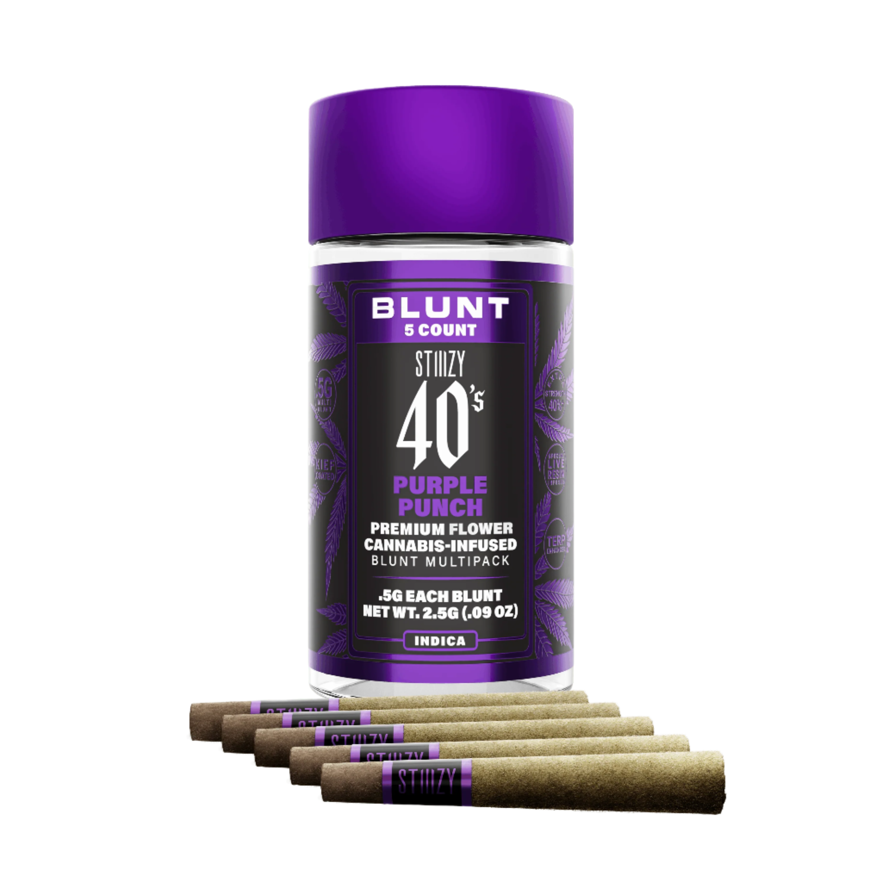 PURPLE PUNCH - .5G 40's Infused Mini Blunt 5 Pack (STIIIZY)