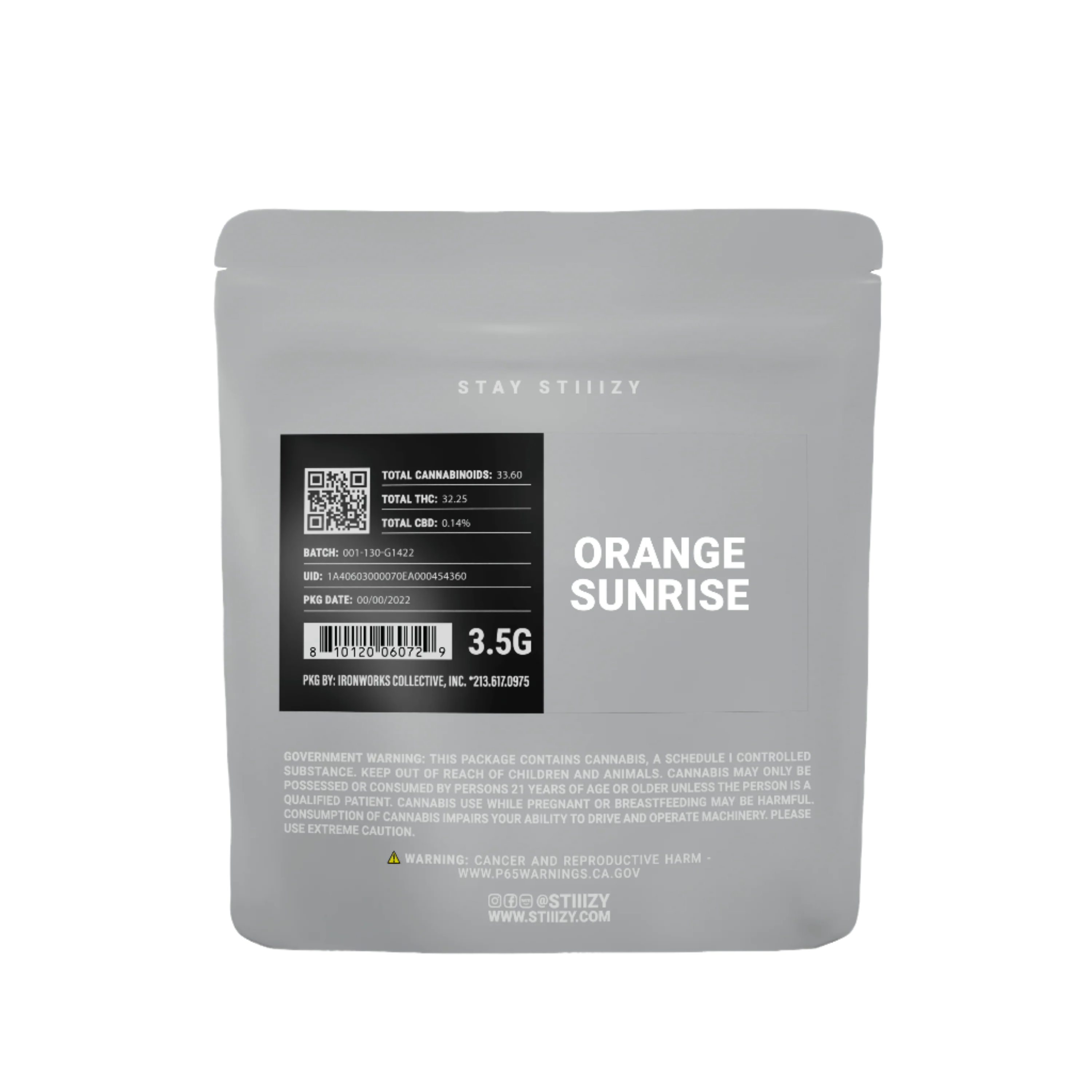 Orange Sunrise Grey Label Mylar 3.5g (STIIIZY)