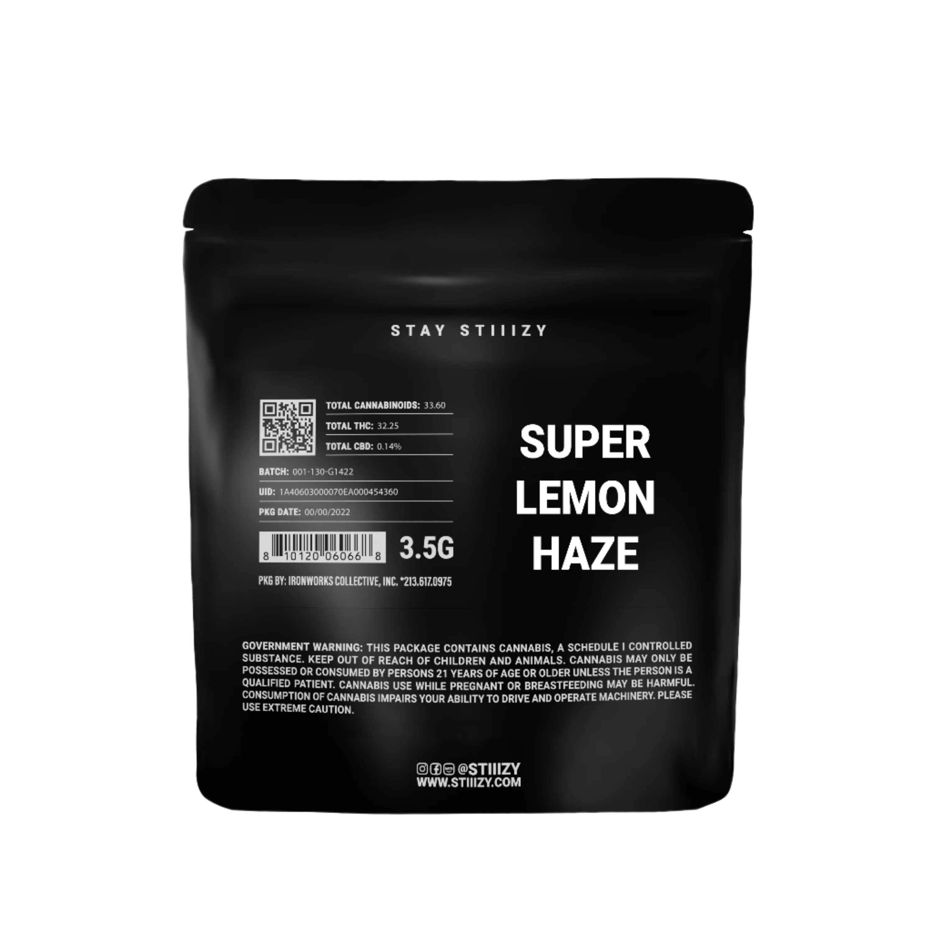 Super Lemon Haze Black Label Mylar 3.5g (STIIIZY)