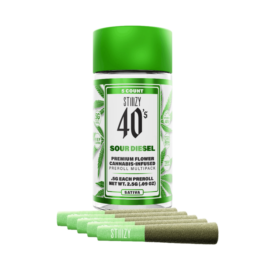 SOUR DIESEL 40's Infused Preroll 5 Pack 2.5g (STIIIZY)