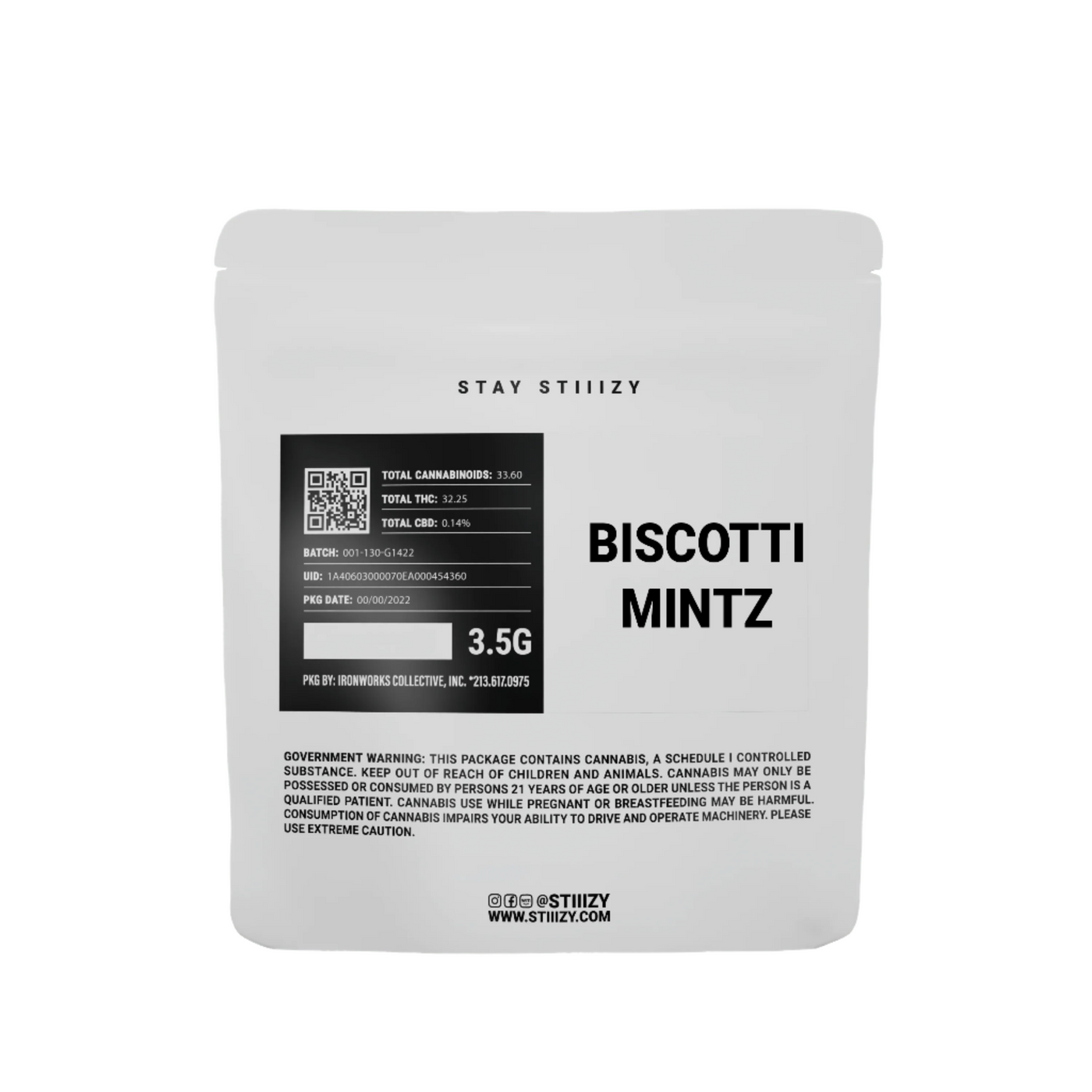 Biscotti Mintz White Label Mylar 3.5g (STIIIZY)