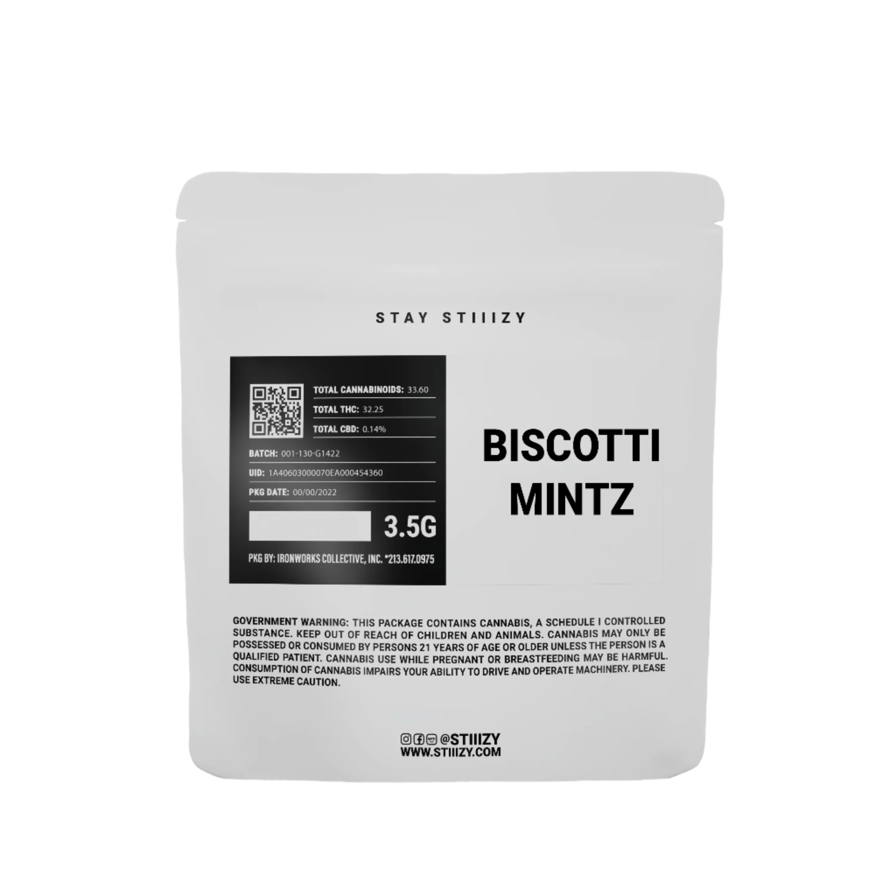 Biscotti Mintz White Label Mylar 3.5g (STIIIZY)