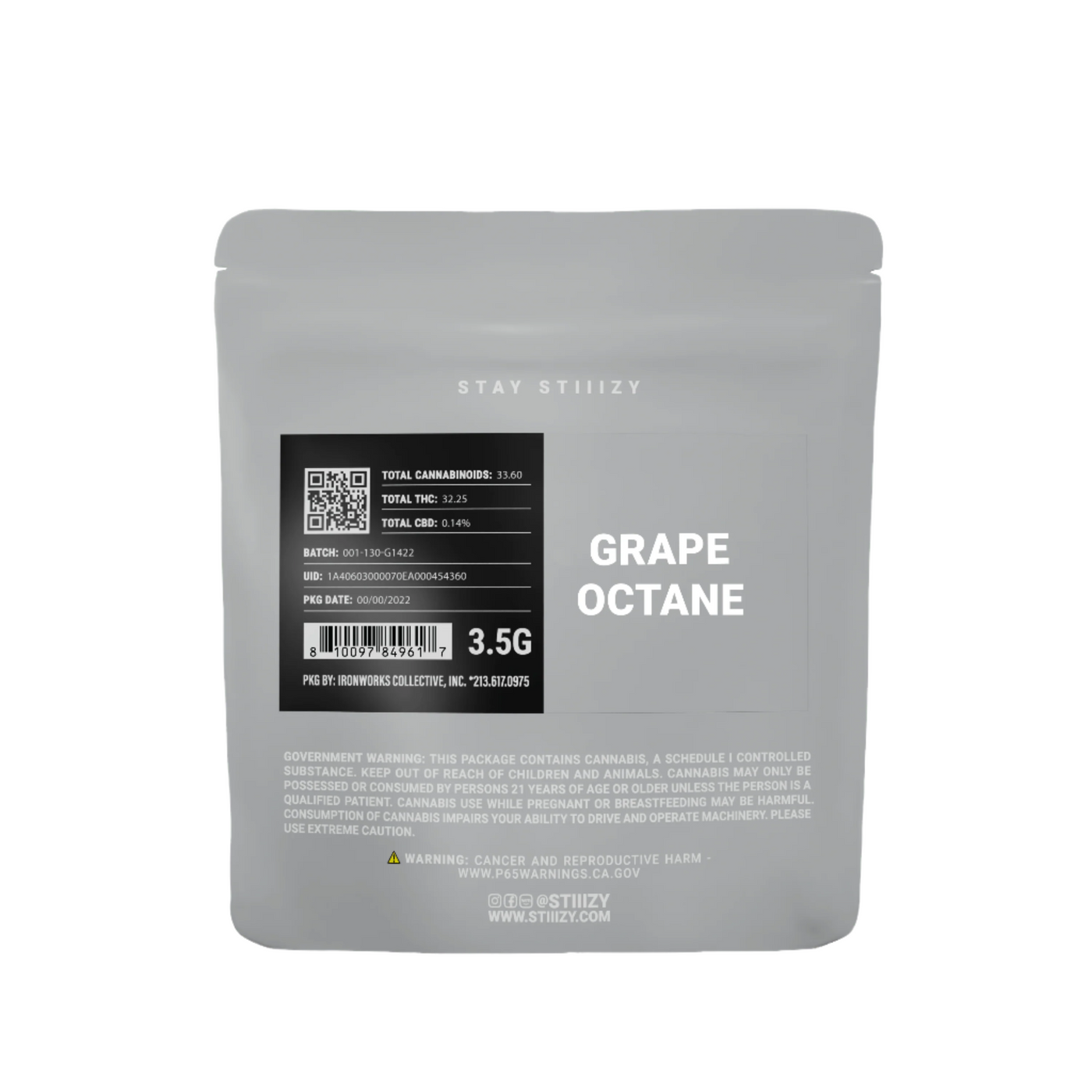 Grape Octane Grey Label Mylar 3.5g (STIIIZY)