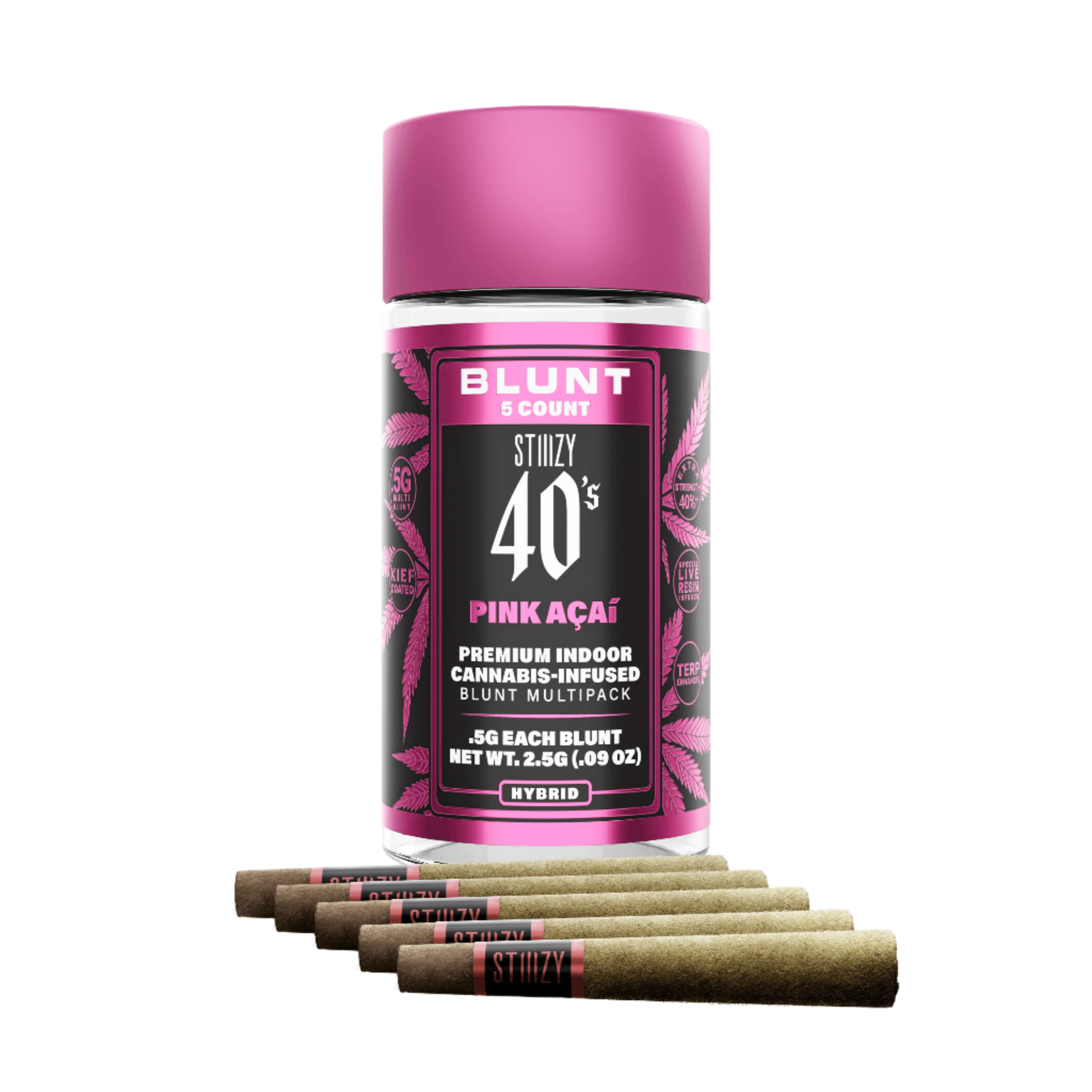 PINK ACAI - .5G 40's Infused Blunt 5 Pack (STIIIZY)