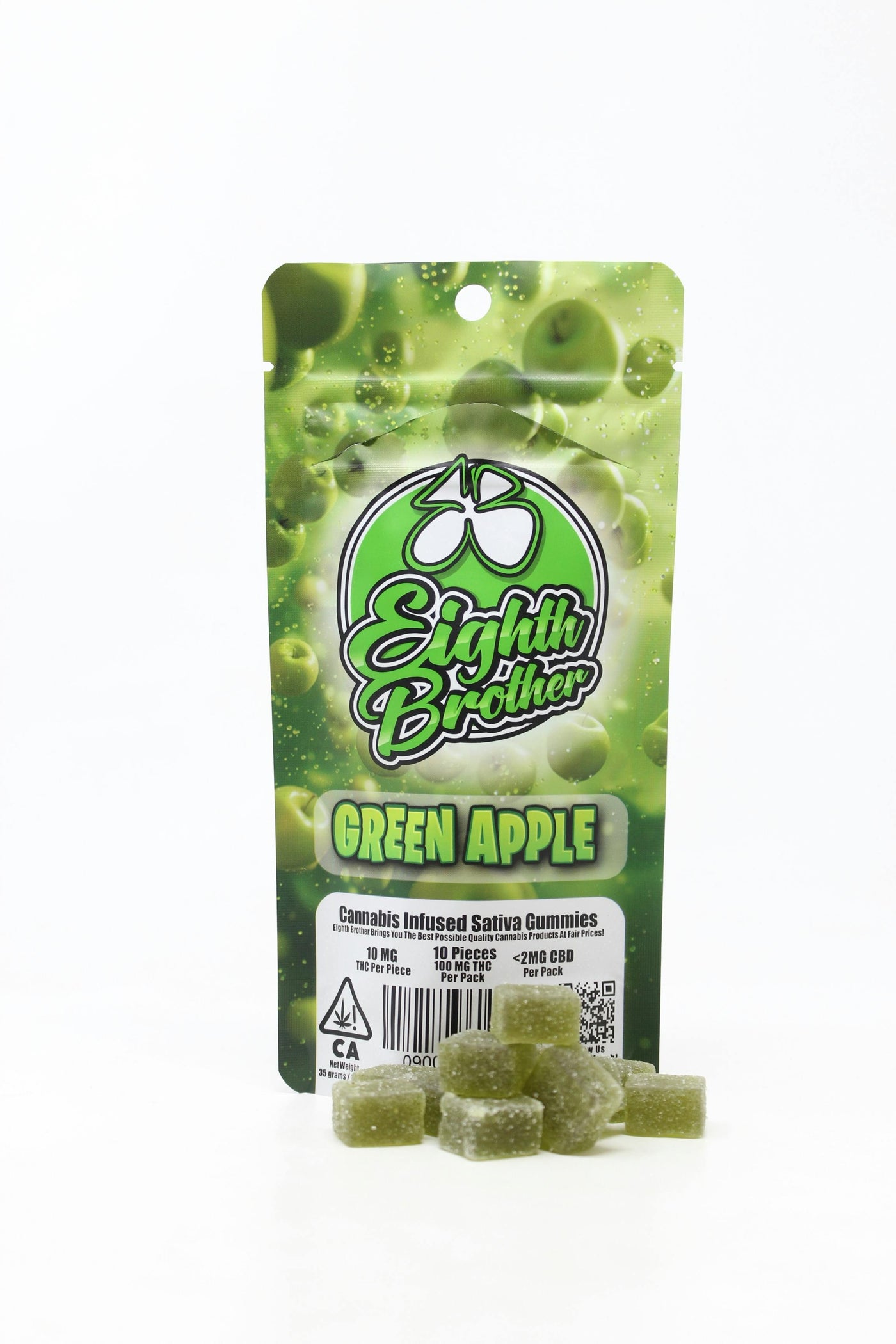 Green Apple Gummies 10pk - 100 mg (Eighth Brother)
