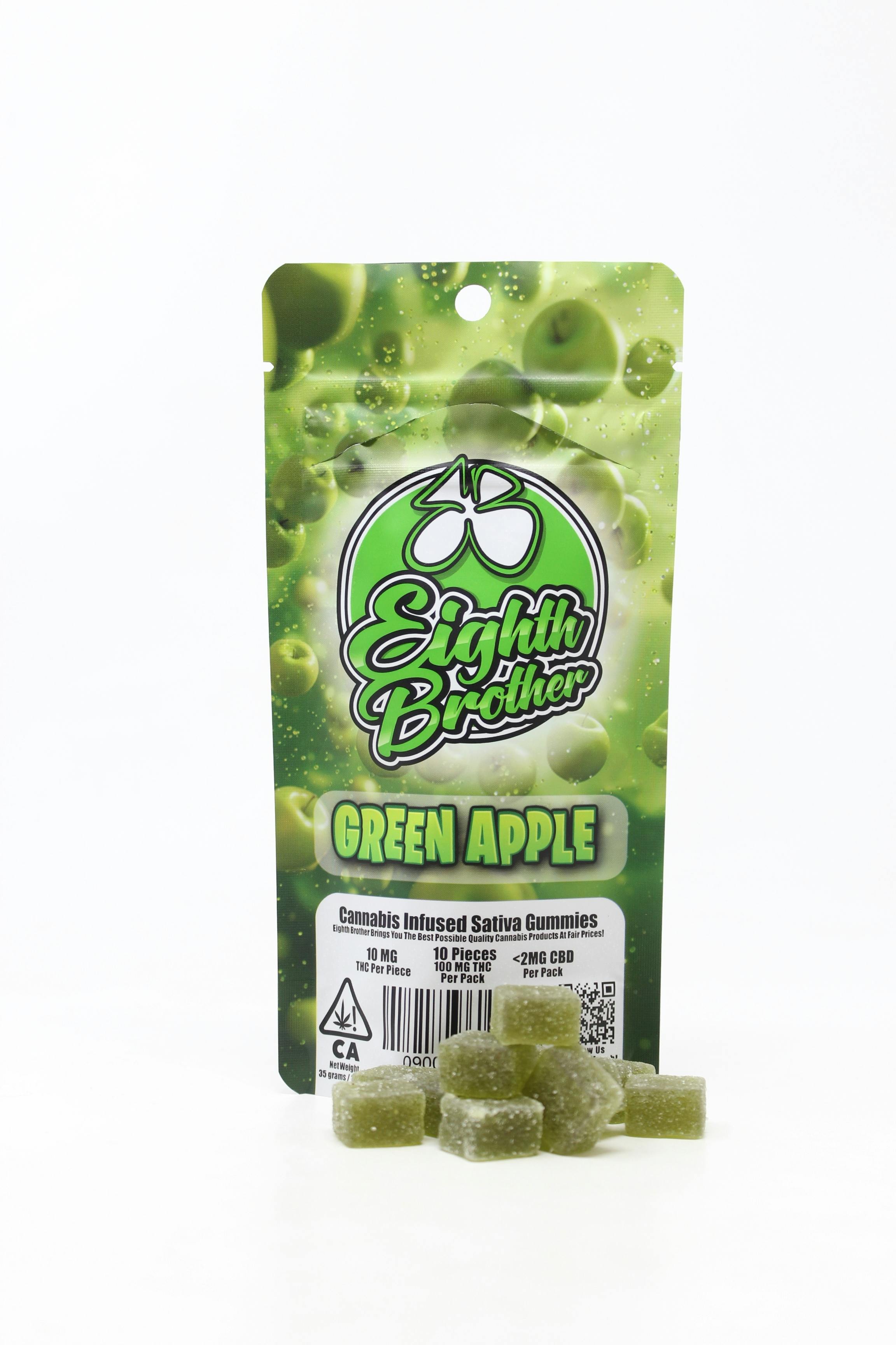 Green Apple Gummies 10pk - 100 mg (Eighth Brother)